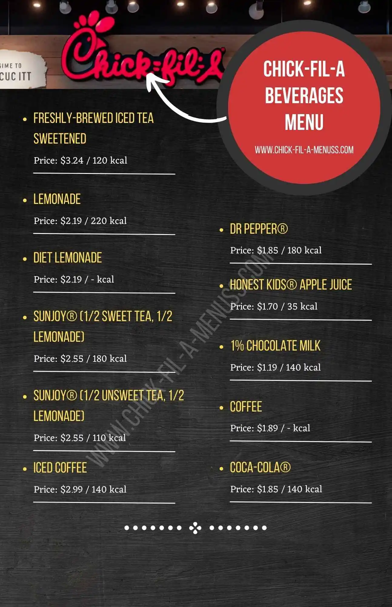Chick-fil-A-Beverages Menu