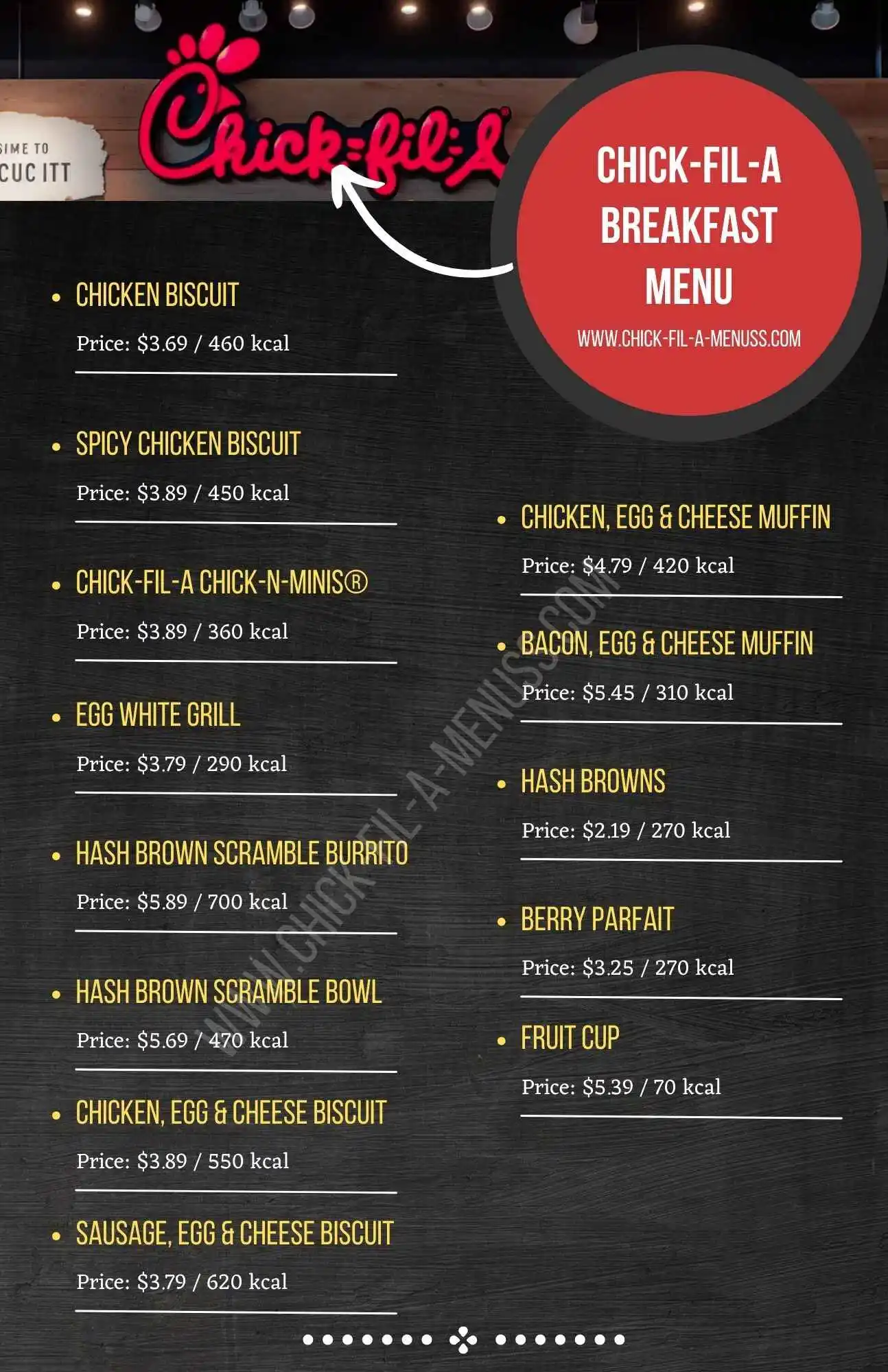 Chick-fil-A Breakfast Menu