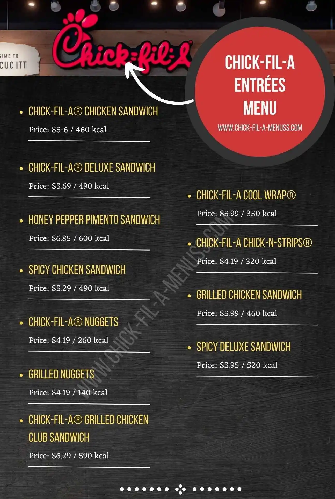 Chick-fil-A-Entrées Menu